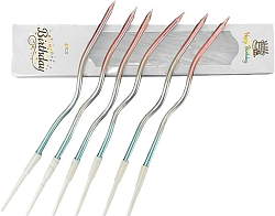 Свечи для торта "Серпантин" 6 шт, бирюзовый градиент