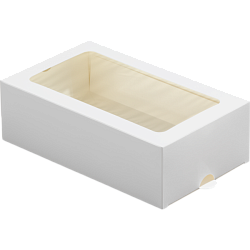 Коробка для макарун на 12 шт 18 см*11 см*5,5 см белая