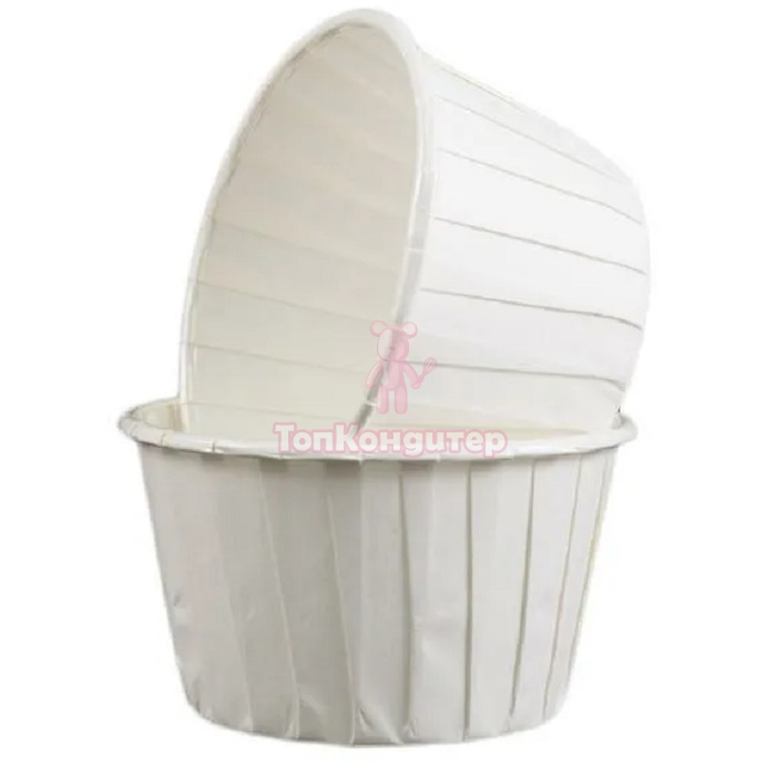 Капсулы для капкейков жесткий борт "Белый" 100 шт