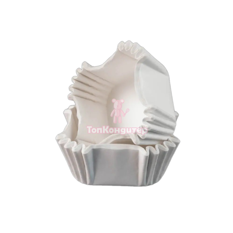 Капсулы бумажные для конфет белые квадрат 35 мм*35 мм*25 мм, 50шт