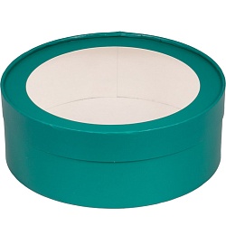 Коробка для зефира 20 см*7 см круглая, зеленая