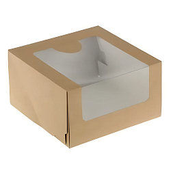 Коробка для торта 18 см*18 см*7 см крафт