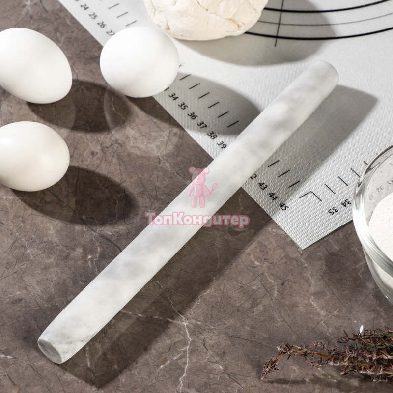 Скалка из мрамора "Magistro" 25 см*2,2 см*2,2 см