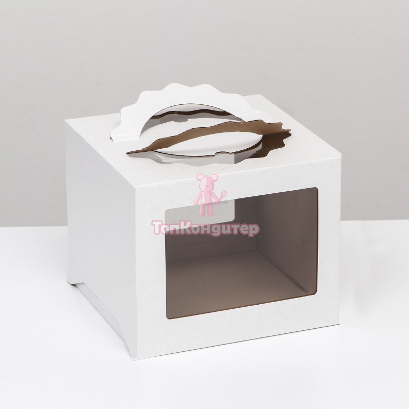 Коробка для торта 28 см*28 см*20 см с ручкой