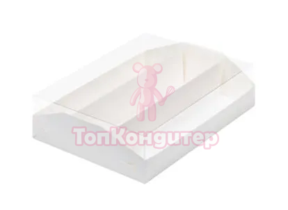 Коробка для макарон 21 см*16,5 см*5,5 см с пластиковой крышкой и ложементом