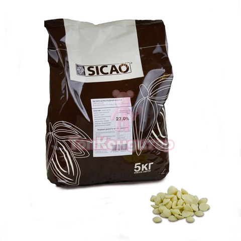 Белый шоколад Sicao 27,0% в галлетах 5 кг, Россия
