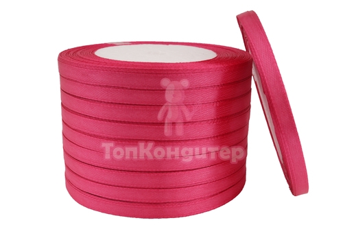 Лента атласная 0,6 см Насыщенно-малиновый 23 м