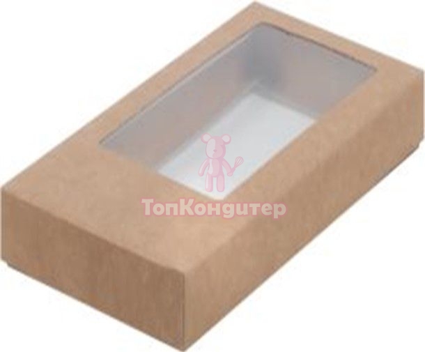 Коробка под дубайский шоколад с окном 15,5 см*7,5 см*2,5 см (Крафт)